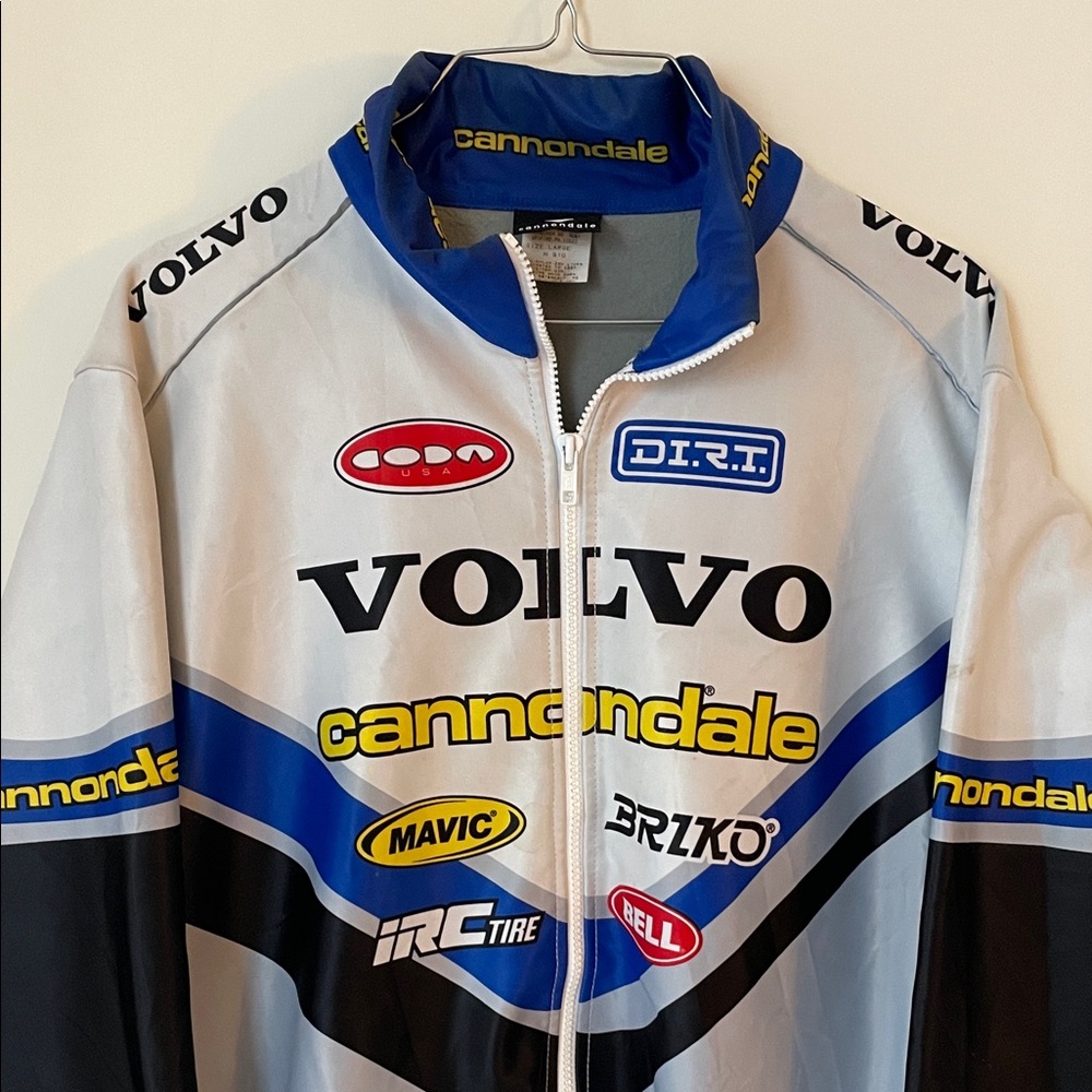 Vintage Volvo cannondale mountain bike cycling jacket size large fleece